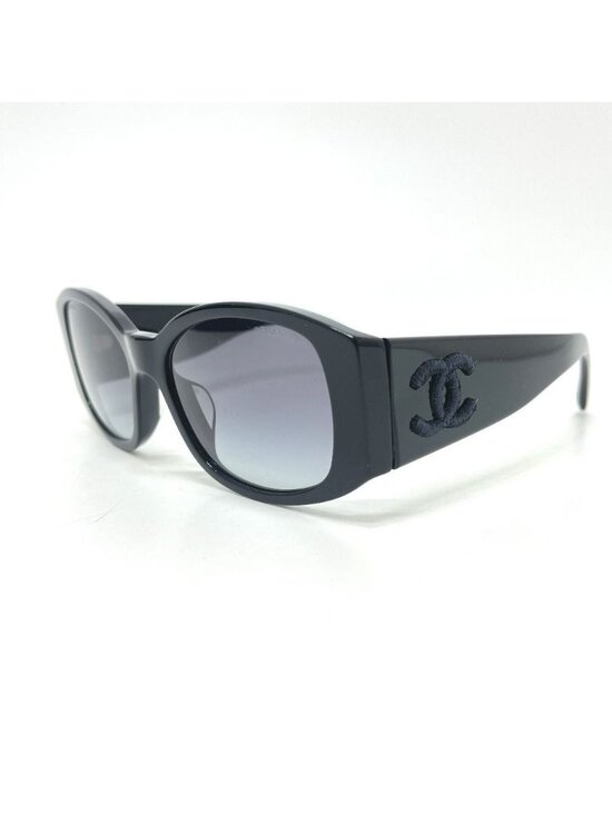 Chanel Sunglasses Embroidery CC Logo Acetate Black Eyewear main image 7